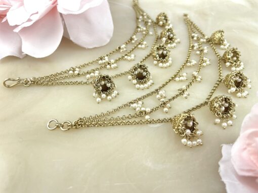 Cream Pearl Jhumki Sahara