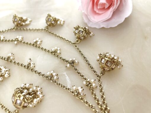 Cream Pearl Jhumki Sahara - Image 2