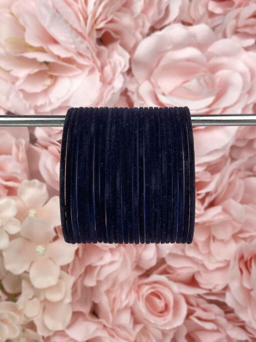 Navy Blue Velvet Bangles