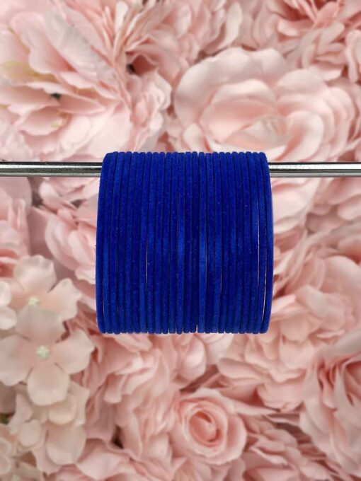 Royal Blue Velvet Aluminium Bangles