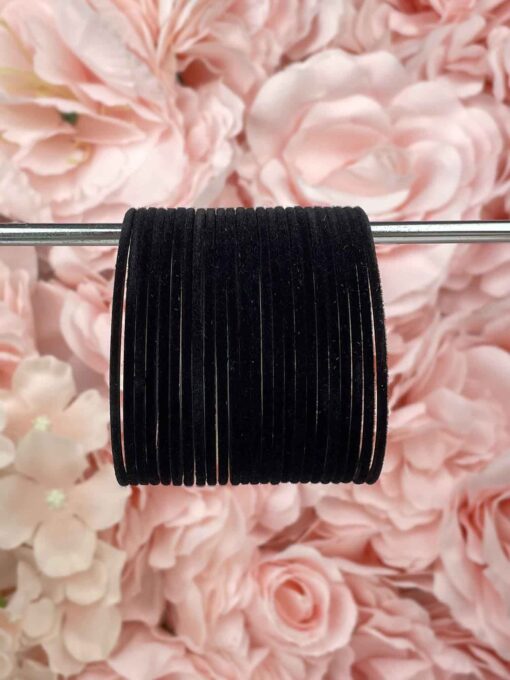 Black Velvet Aluminium Bangles