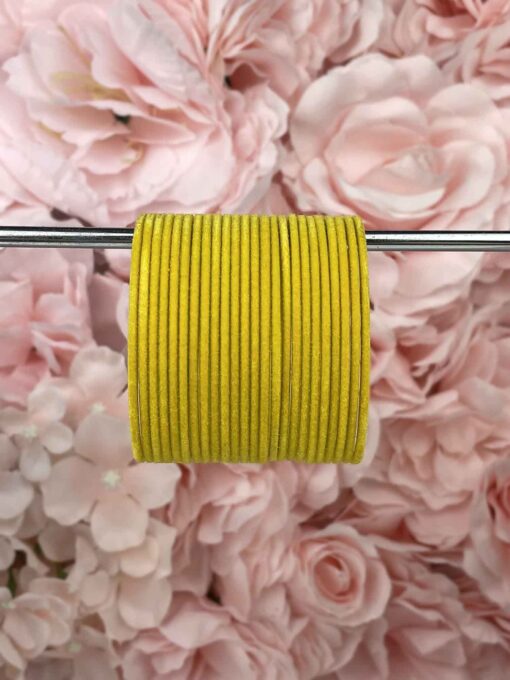 Yellow Velvet Aluminium Bangles