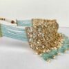 Kundan x American Diamond Choker set - Gold & Mint - Image 3