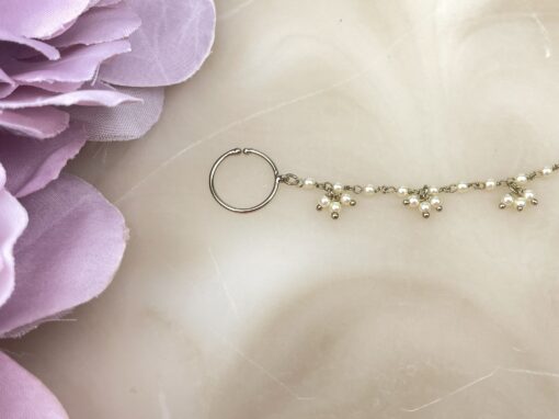 Small Pearl Chain Nose Ring - Image 4