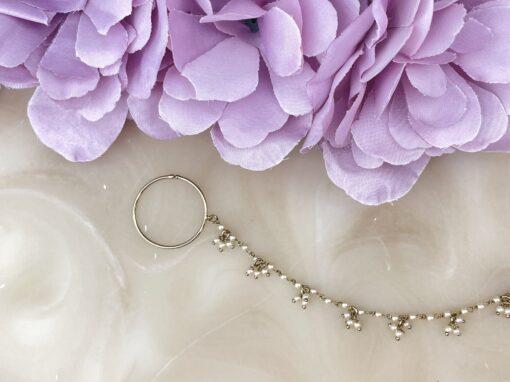 Large Pearl Chain Nose Ring