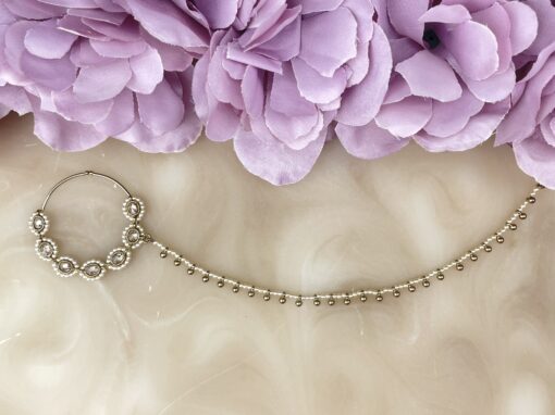 Pearl and Stone Nose Ring - Image 2