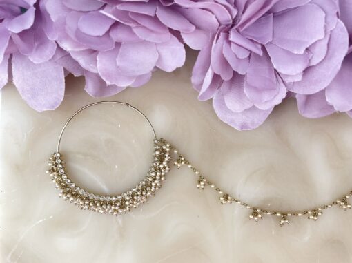 Large Statement Nose Ring with Cluster Pearls