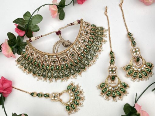 Enamel Mirrored Square Choker Set