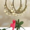 Pearl Hoop Earrings - Image 2