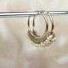 Small Clustered Pearl Hoop Earrings