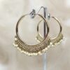 Small Clustered Pearl Hoop Earrings - Image 2