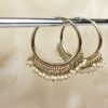 Small Clustered Pearl Hoop Earrings - Image 3