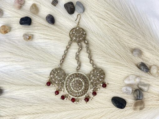 Maroon and Pearl Pasa/ Jhumar