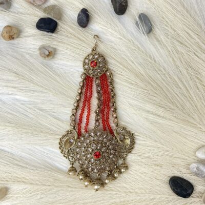 Light Red and Gold Pasa/ Jhumar