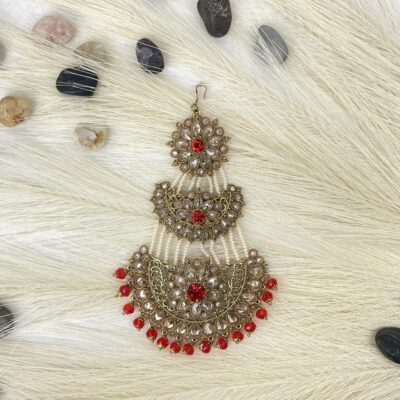 Red and Gold Tiered Pasa/ Jhumar