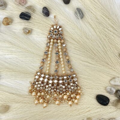 Kundan Mirrored Pearl Pasa/ Jhumar