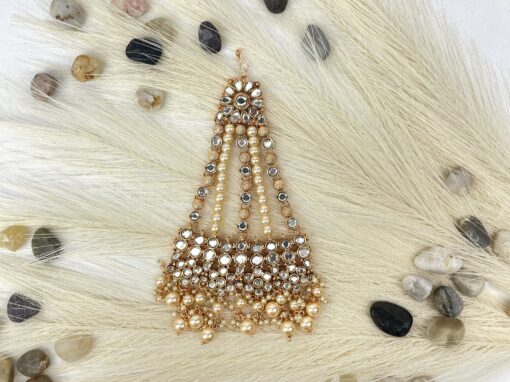 Kundan Mirrored Pearl Pasa/ Jhumar