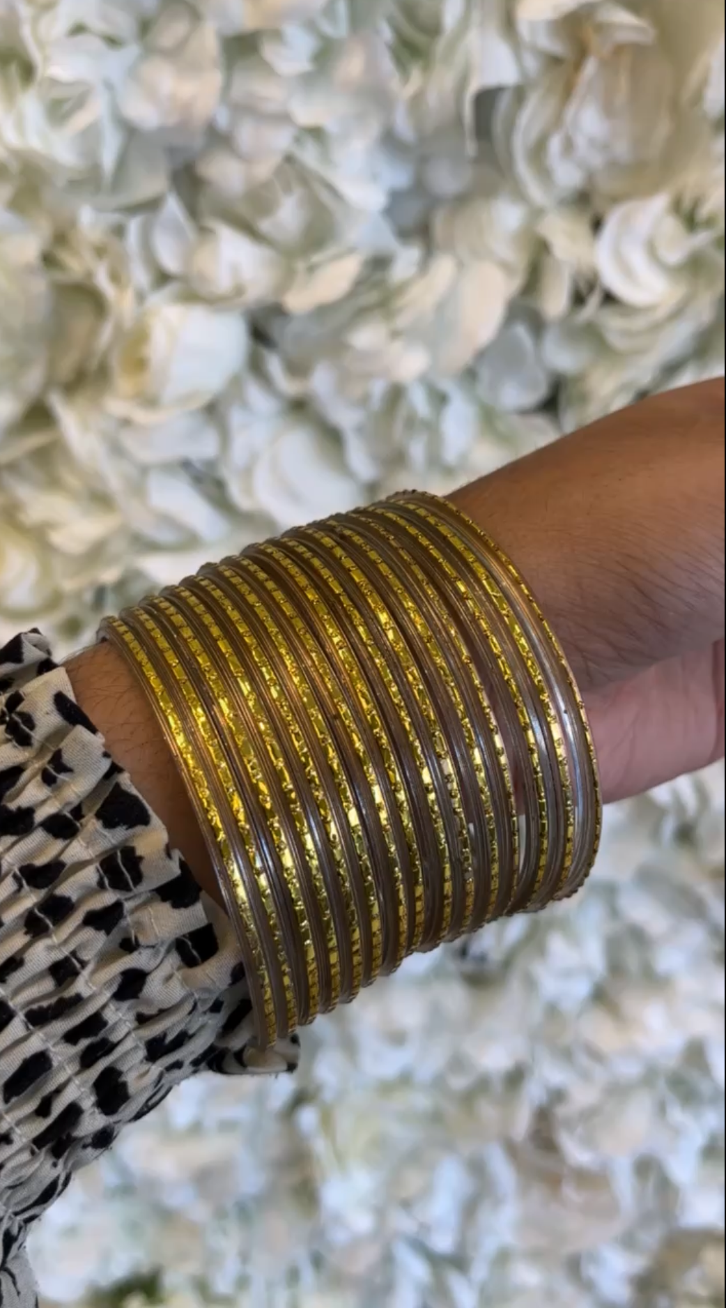 Glass gold bangles deals