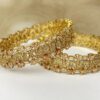 American Diamond Wide Detailed Gold Kara Set - Image 2