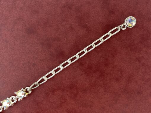 Rainbow Silver Crystal Large Statement Bracelet - Image 2