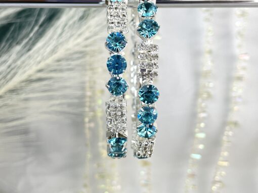 Turquoise and silver Crystal Kara set of 2 - Image 2