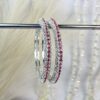 Rani and Silver Crystal Pointed Kara set of 2