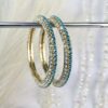 Turquoise Crystal Pointed Kara set of 2