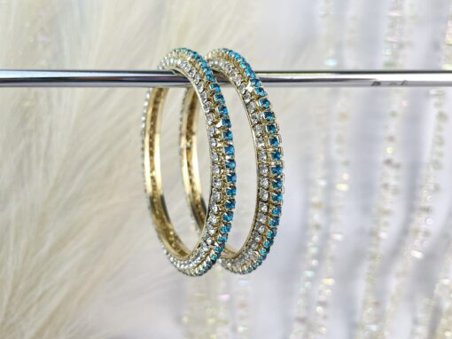 Turquoise Crystal Pointed Kara set of 2