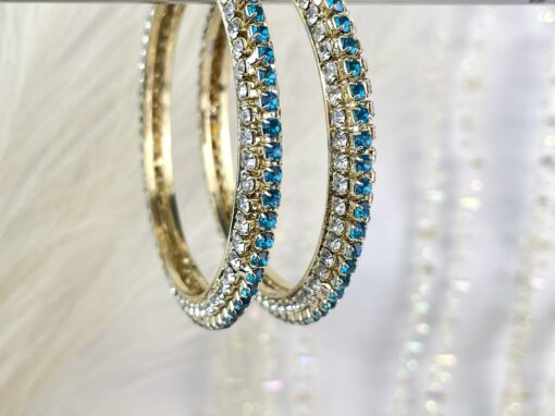 Turquoise Crystal Pointed Kara set of 2 - Image 2