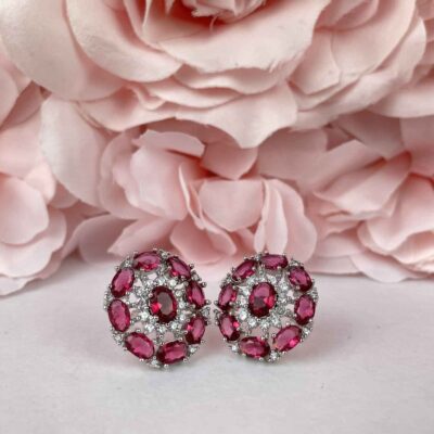 Rani Blossom Flower American Diamond Studs