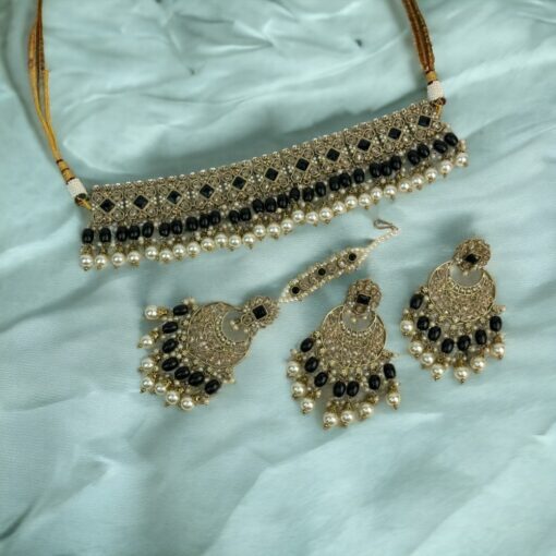 Black Rajasthani Raindrop choker