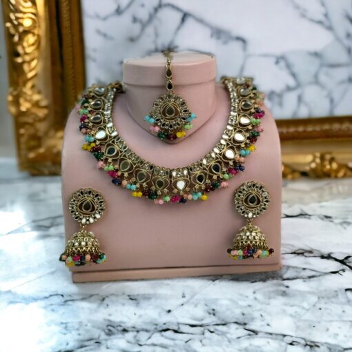 Multi Colour Mirror Jhumki set
