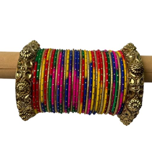 Multi colour handmade look kara set