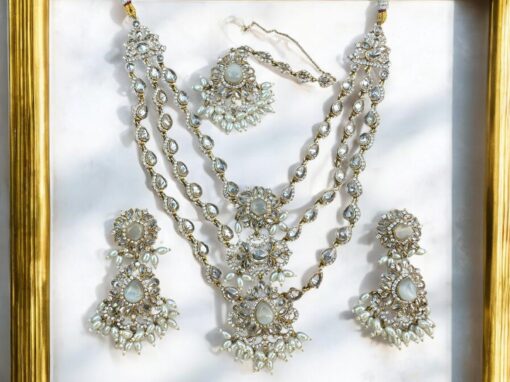 Half Mala Necklace Set | Gemstone-Inspired Jewellery | traditional indian long set