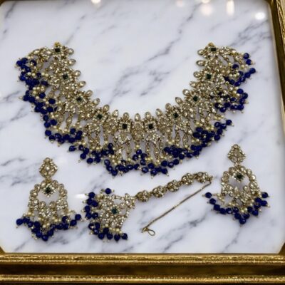 Chohans Jhaler Necklace Set Earrings & Tikka – Bridal Wedding Jewelry Set