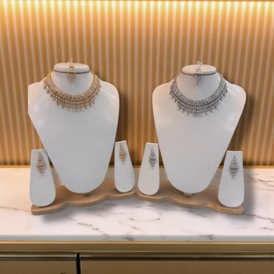 Diana American Diamond Necklace Set Bridal Jewellery Earrings & Tikka