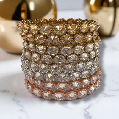 Zirconia Crystal Churi Chudiya Bangles – Bridal Party Indian Pakistani Jewellery
