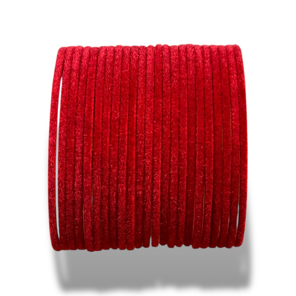 Red matt aluminium bangle set for women