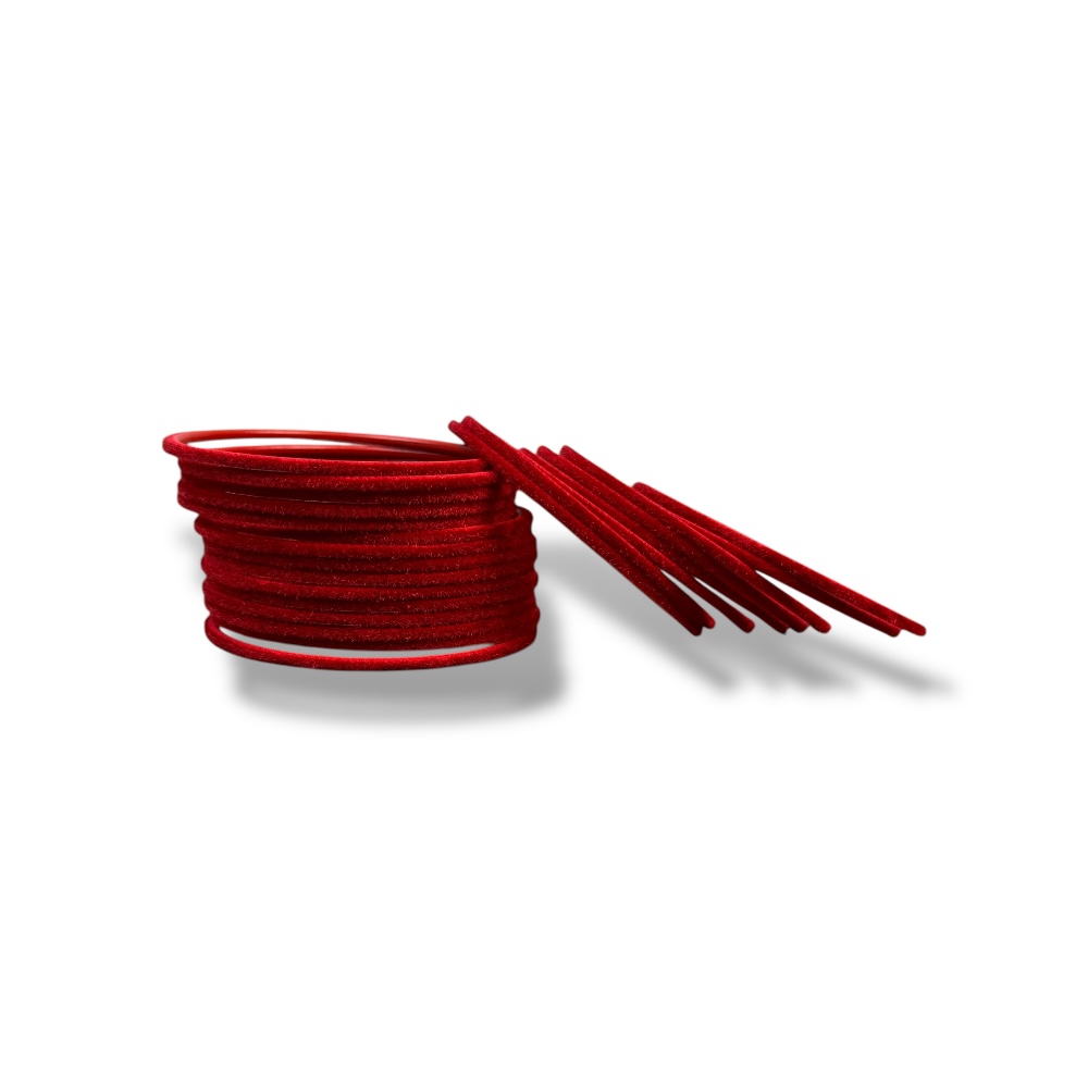 Red matt aluminium bangle set for women