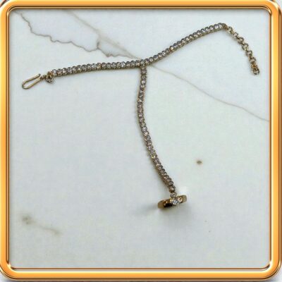 Cubic Zirconia Hand Piece Bracelet Ring – White Stones on Gold Base