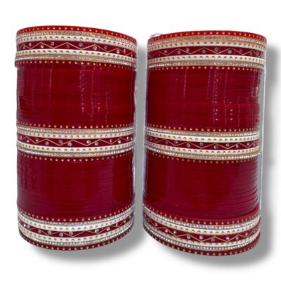 Traditional Punjabi Choora Set | Red & Gold Bridal Chura | Wedding Shaadi Bangles | Suhaag Chura for Brides