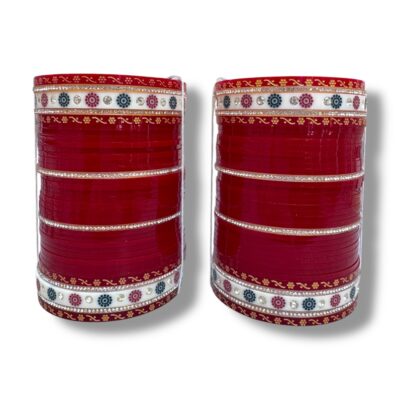 Luxury Punjabi Wedding Choora Set | Red & Gold Shaadi Bangles | Traditional Indian Bridal Chura | Suhaag Chura Jewelry