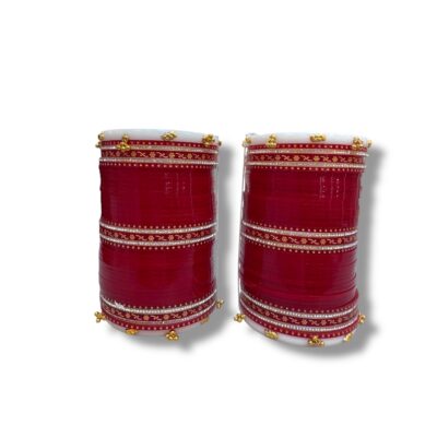 Elegant Red & Gold Wedding Choora Set | Traditional Punjabi Chura | Bridal Shaadi Bangles | Indian Wedding Jewelry
