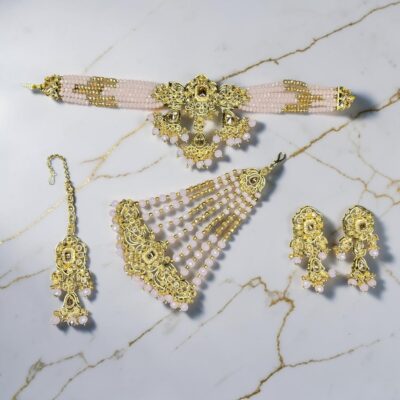Pakistani Bridal Choker Jewellery Set | Necklace, Earrings, Tikka & Jhoomar