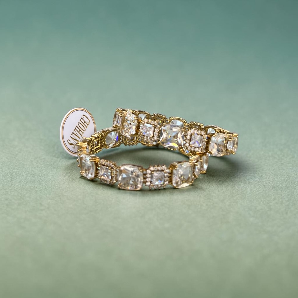 American Diamond Kara Set – Statement Stone Bridal Bangles for Women - Image 6