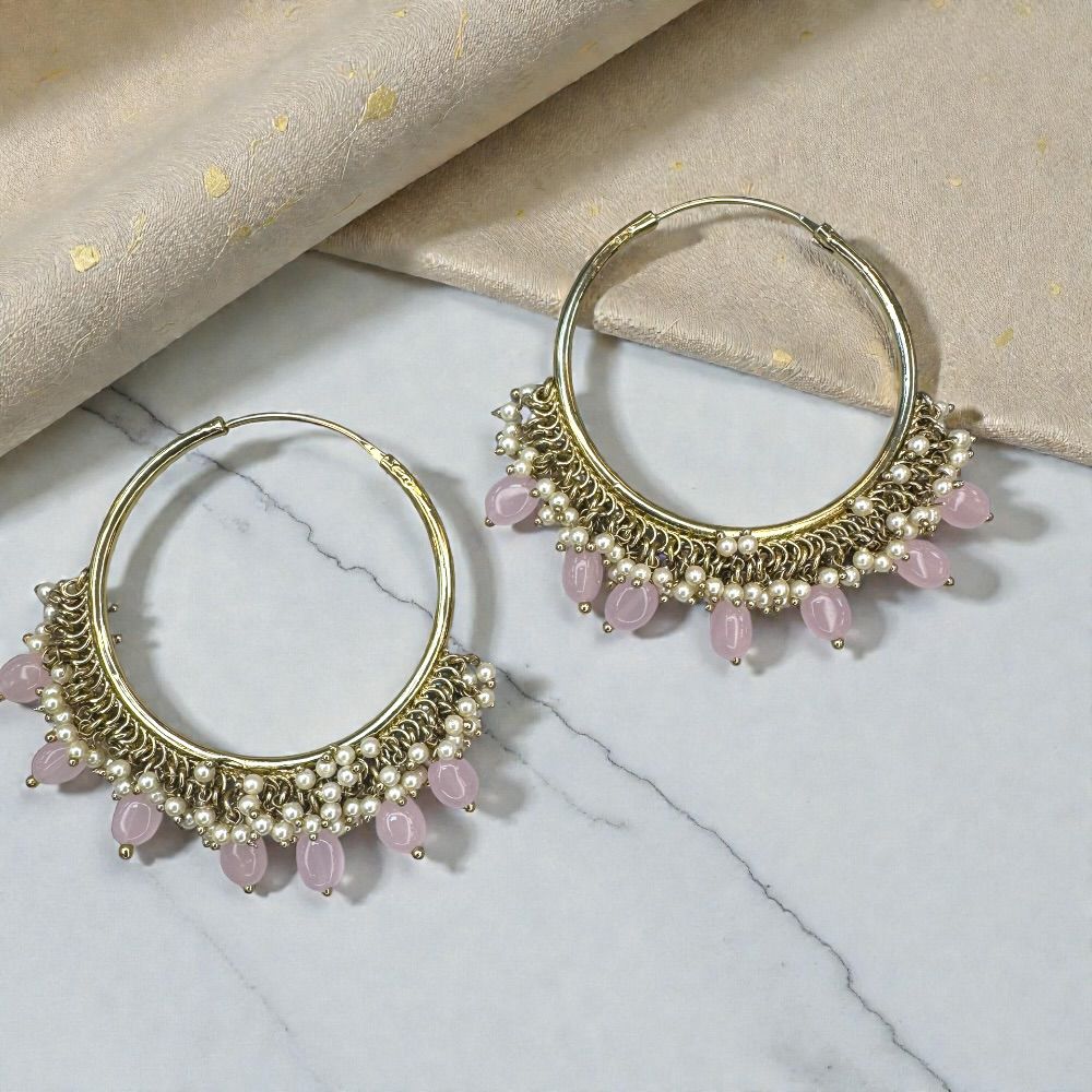 Antique Bali earrings 1.75 inch with beaded drop dangles ethnic jhumka style earrings for women available in multiple colors