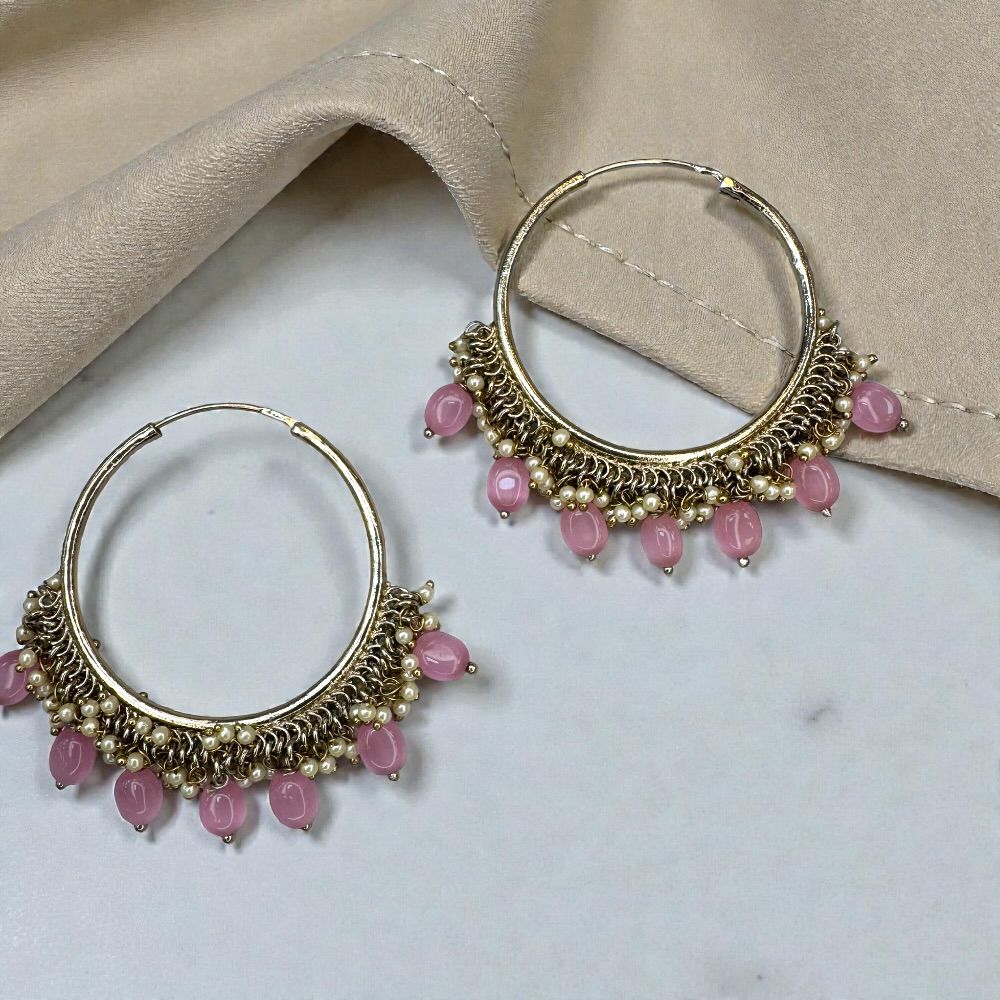 Antique Bali earrings 1.75 inch with beaded drop dangles ethnic jhumka style earrings for women available in multiple colors