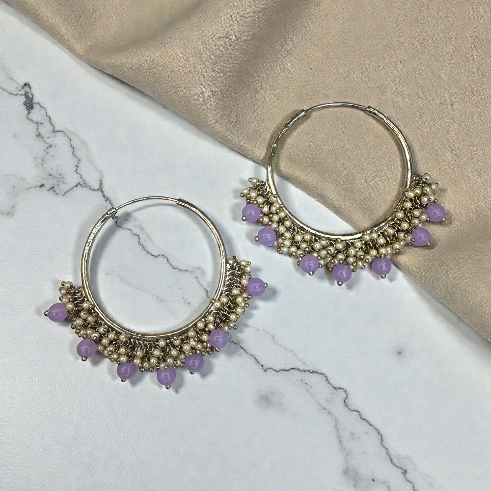 Antique Bali earrings 1.75 inch with beaded drop dangles ethnic jhumka style earrings for women available in multiple colors