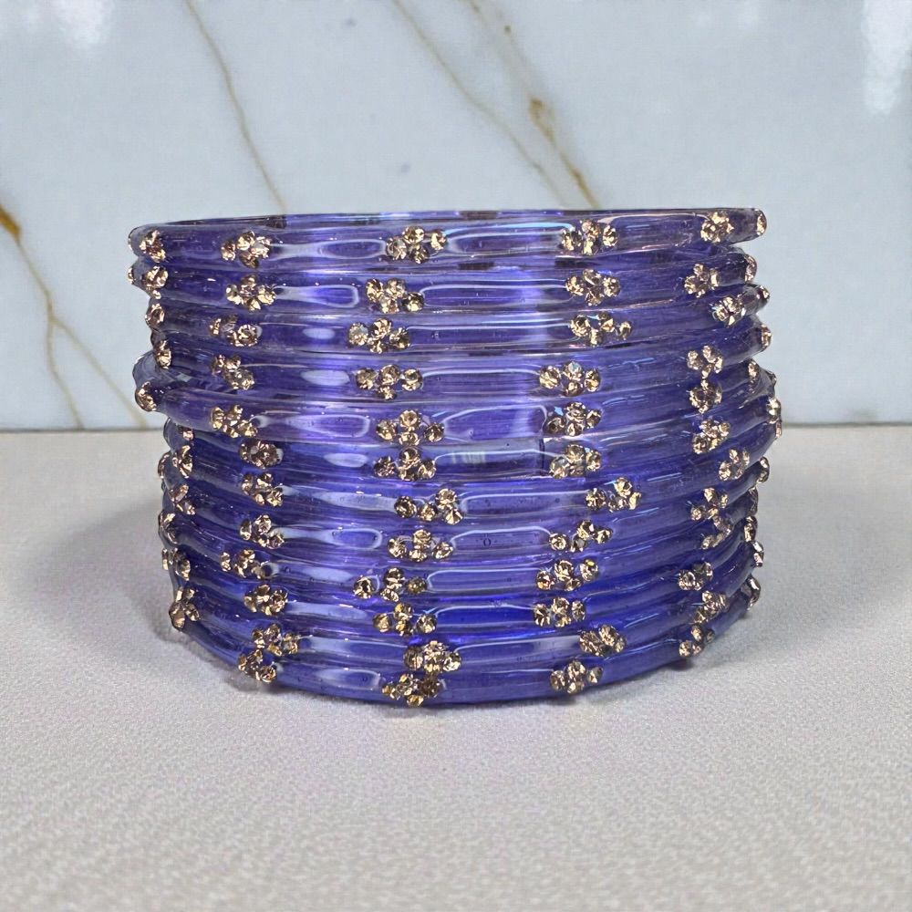 Glass Bangles Kashmiri Churi Indian Gold Stone Work Bangles Set of 12 – Traditional Pakistani & Indian Ethnic Bridal Jewellery - Image 4
