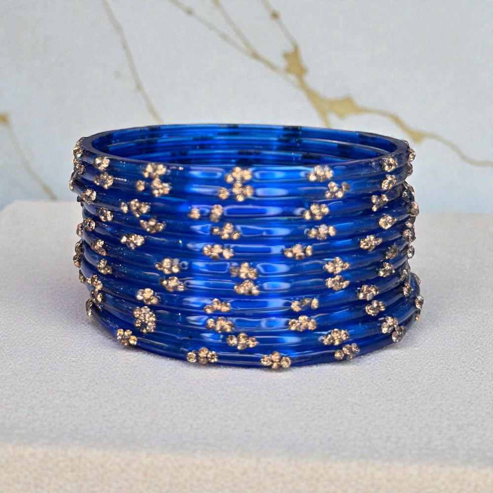 Glass Bangles Kashmiri Churi Indian Gold Stone Work Bangles Set of 12 – Traditional Pakistani & Indian Ethnic Bridal Jewellery - Image 12